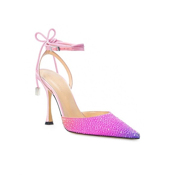 NIB Mach & Mach Crystalized Satin High Heel Pumps in Galactic Pink Size 37 - Picture 2 of 7